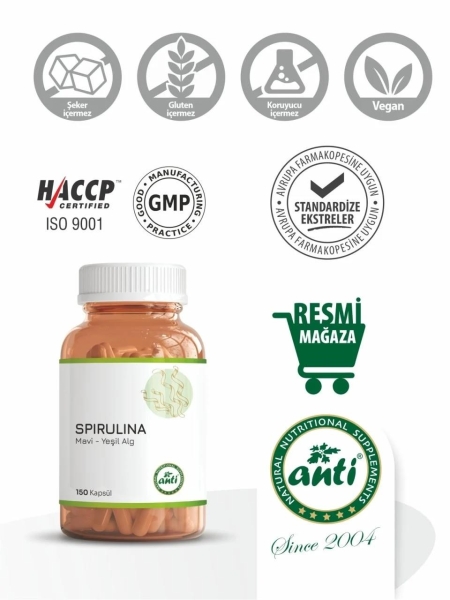 Anti Spirulina Mavi-Yeşil Alg 150 Kapsül - 2