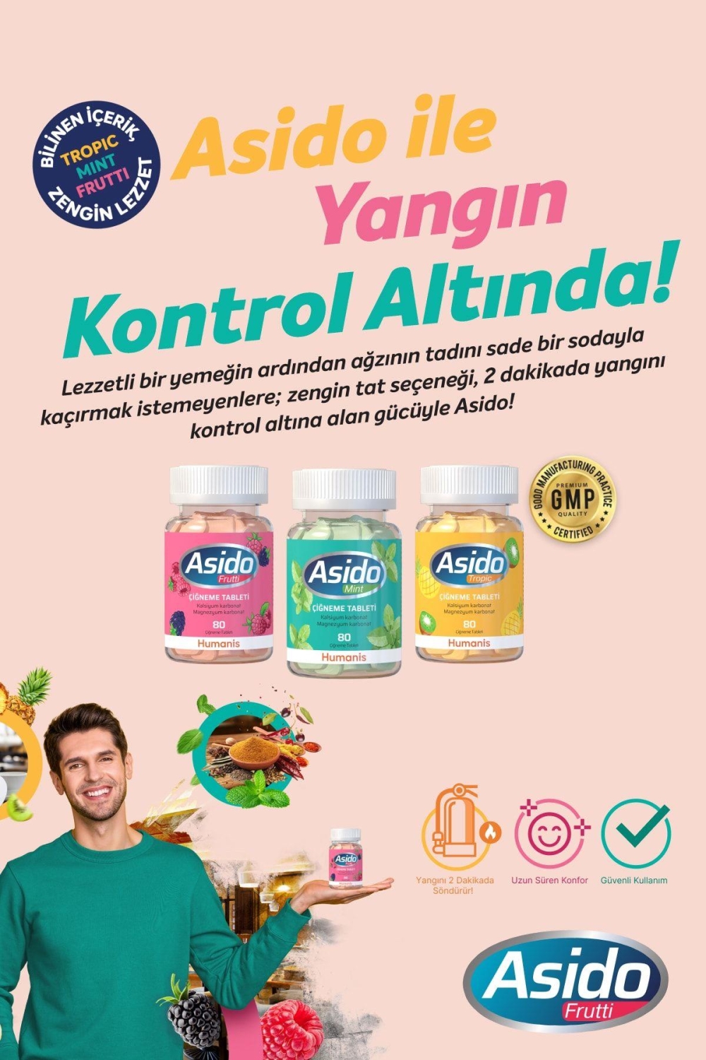 Asido Frutti 80 Çiğneme Tableti - 5