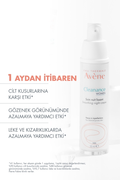 Avene Cleanance Women İzleri ve Kusurları Azaltan Gece Bakım Kremi 30 ml - 2