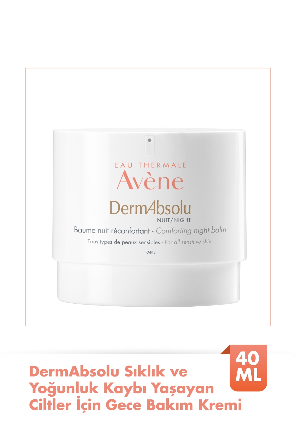 Avene DermAbsolu Sıklık ve Yoğunluk Kaybı Yaşayan Ciltler İçin Gece Bakım Kremi 40 ml - 1