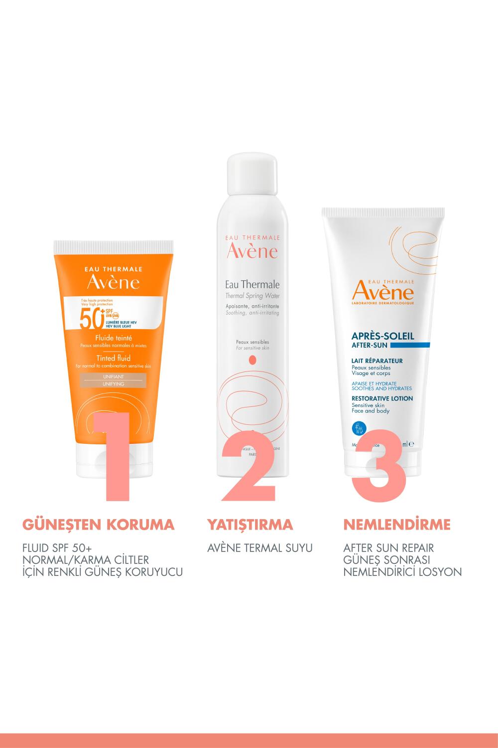 Avene Fluide SPF 50+ Normal/ Karma Ciltler için Renkli Güneş Koruyucu 50 ml - 5