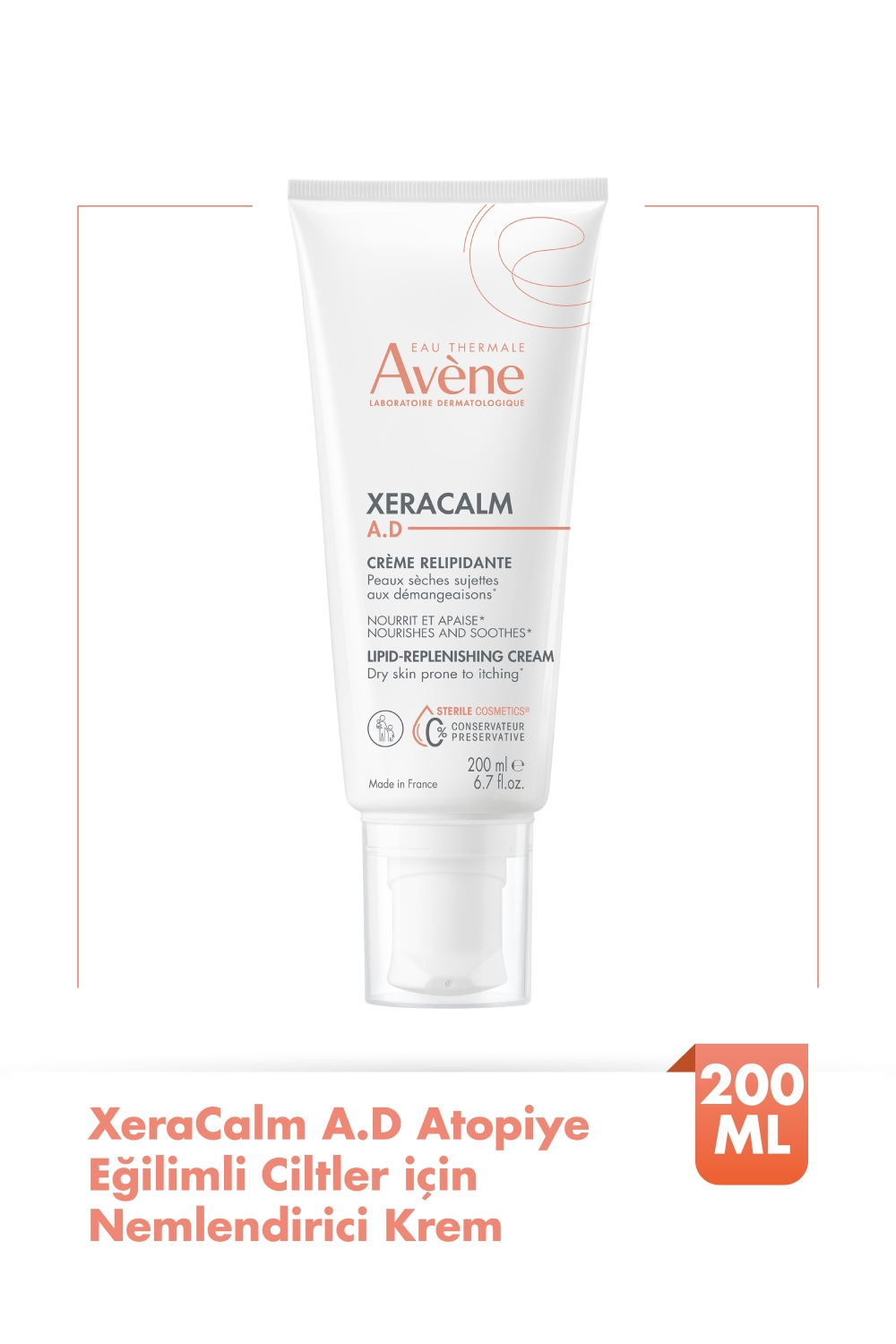 Avene XeraCalm A.D Lipid-Replenishing Creme Atopiye Eğilimli Ciltler için Nemlendirici Krem 200 ml - 1