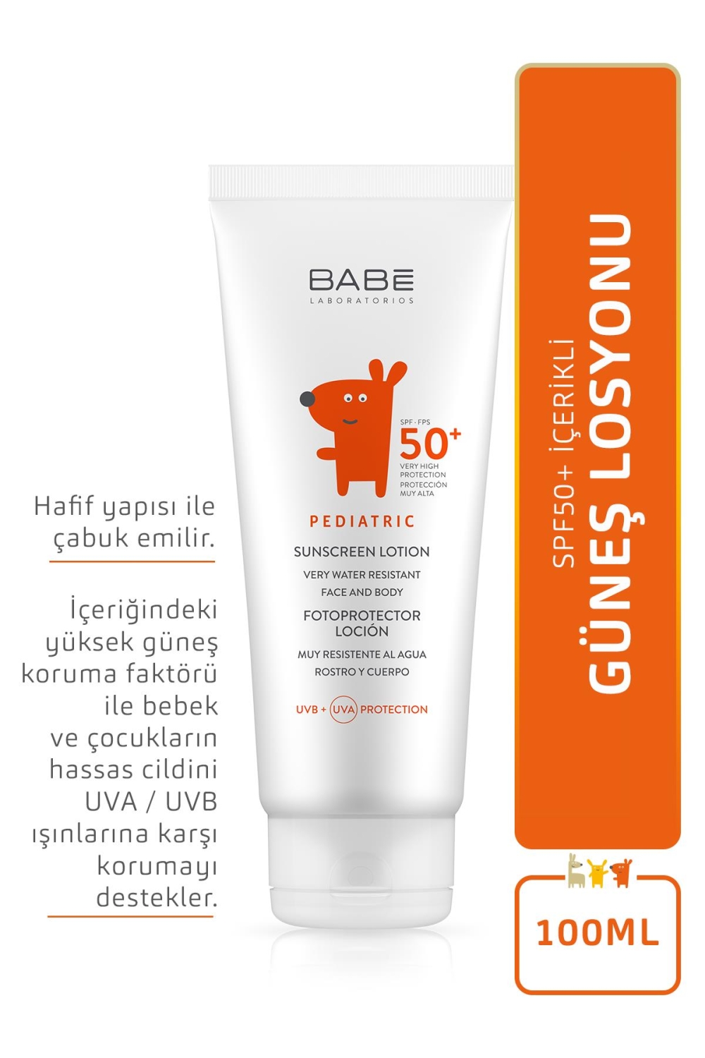 Babe Pediatric Sun Spf 50+ 100 ml Bebek ve Çocuklar için Güneş Losyonu - 2