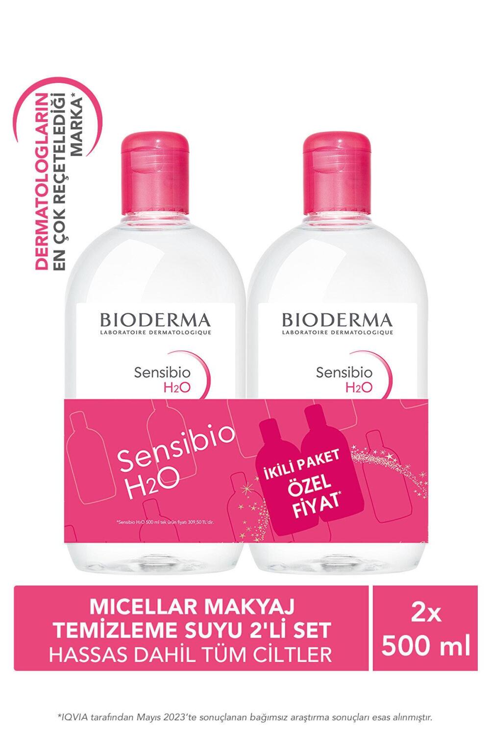 Bioderma Sensibio H2O Misel Temizleme 2x500 ML - 1