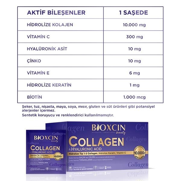 Bioxcin Beauty Collagen Hyaluronic Acid 30 Saşe - 4