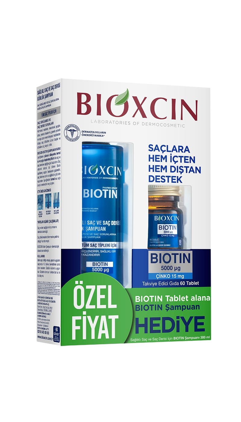 Bioxcin Biotin 5000 mg 60 Tablet + Biotin Şampuan 300 ml - 1