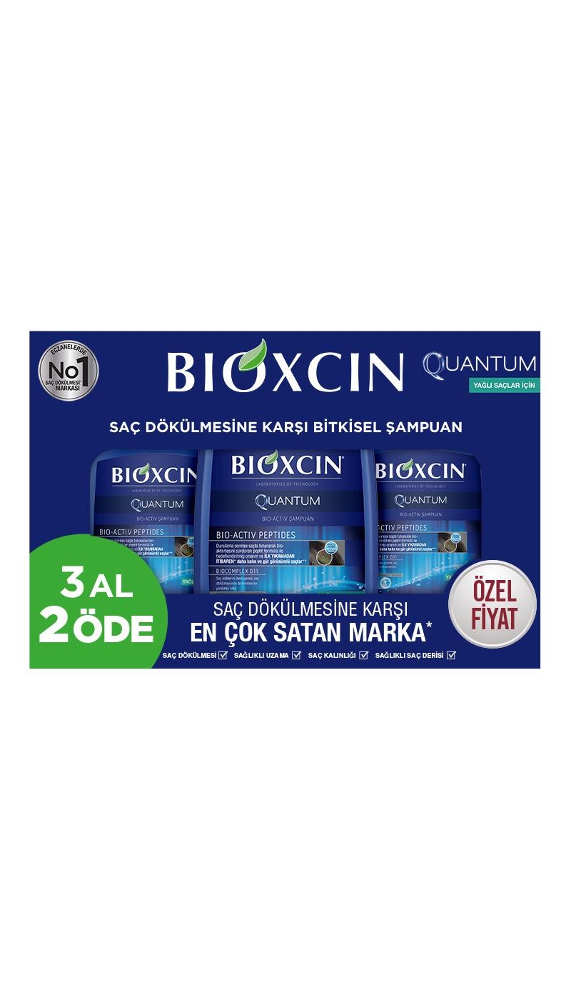 Bioxcin Quantum Yağlı Saçlar Hacim Veren Şampuan 3x300 ml - 1