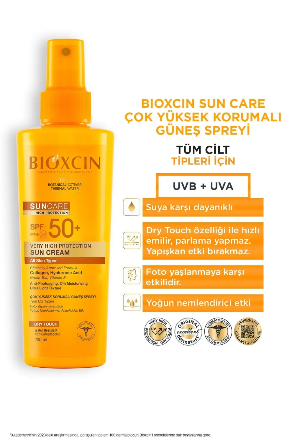 Bioxcin Spf 50+ Yağlı Ciltler İçin Güneş Kremi 50 ml + Tüm Ciltler İçin Güneş Spreyi 200 ml Set - 5