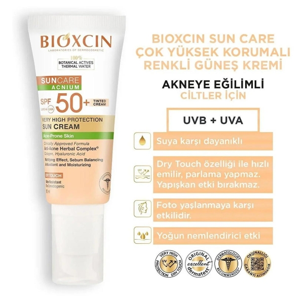 Bioxcin Suncare Acnium Tinted SPF50 Güneş Kremi 50 Ml - 2