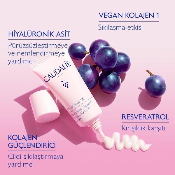 Caudalie Resveratrol-Lift Firming Eye Gel Cream 15 ml Sıkılaştırıcı Etkili Jel Göz Bakım Kremi - 3