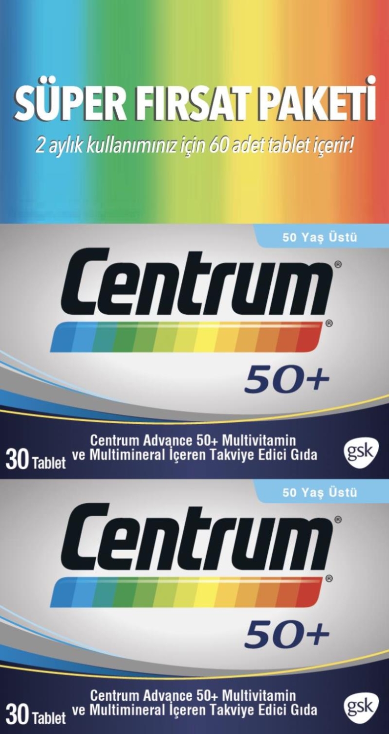 Centrum Advance 50+ Multivitamin 30 Tablet Tablet 2li Paket - 1