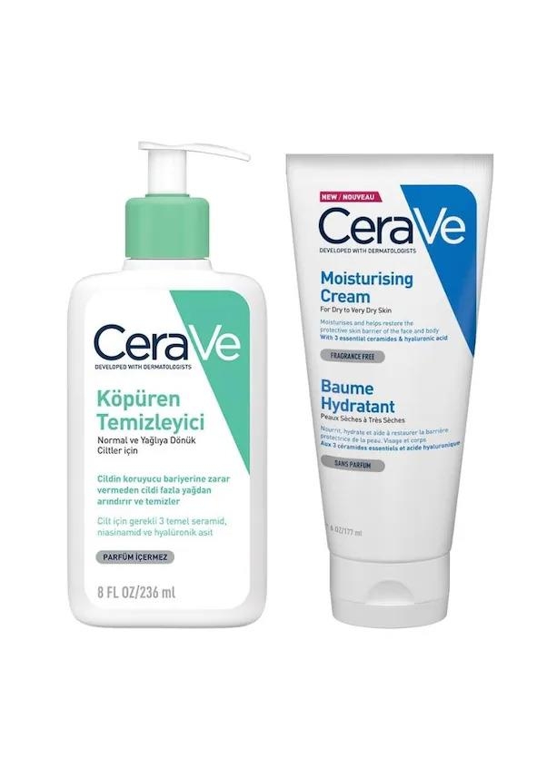 CeraVe Nemlendirici Krem 177 ml +Cerave Nemlendiren Temizleyici 236 ml - 1