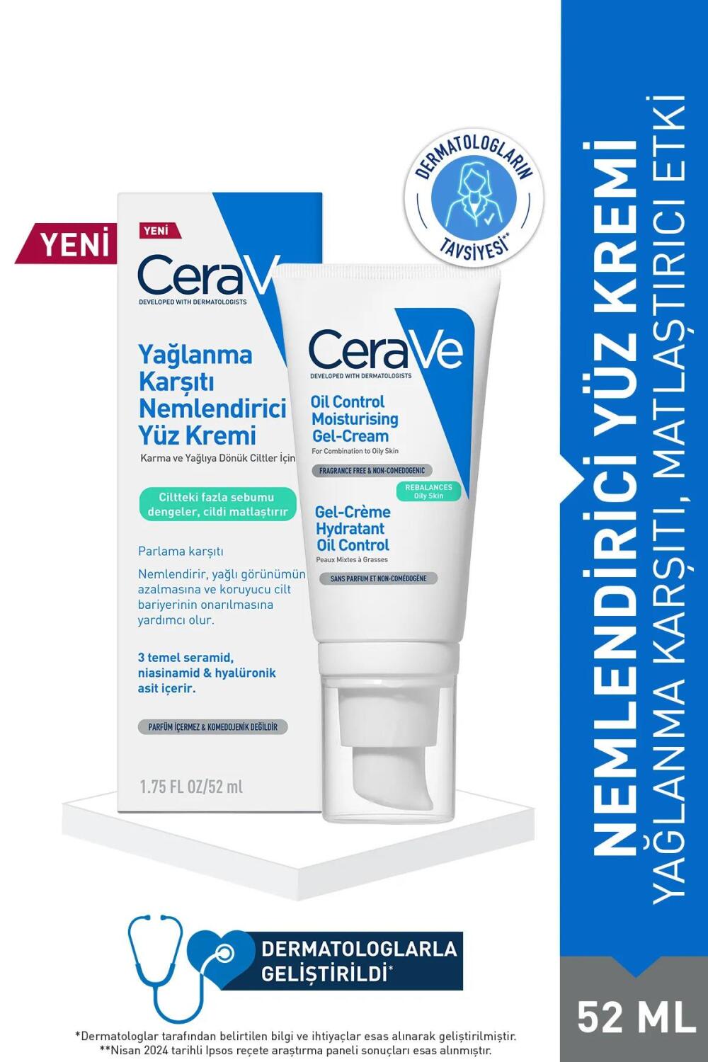 Cerave Yağlanma Karşıtı Nemlendirici Yüz Kremi 52 - 1