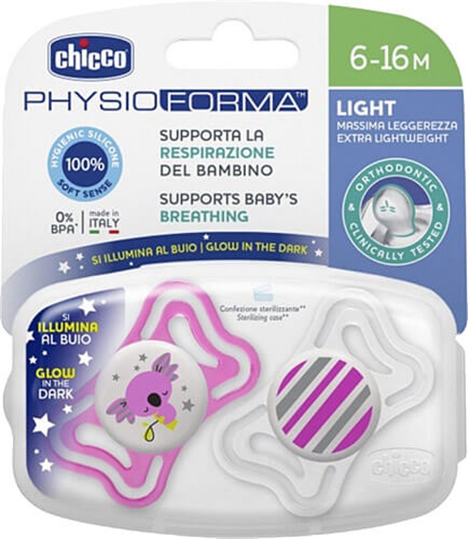 Chicco Physio Light Silikon Pembe 2'li 6-16 Ay Emzik - 1