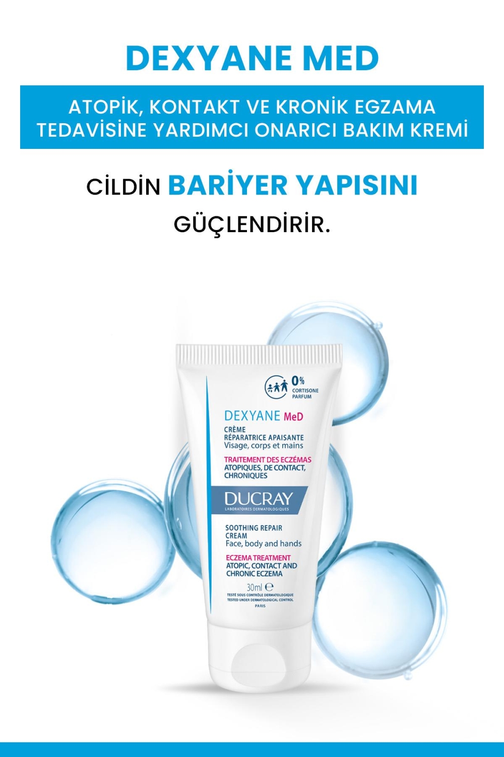 Ducray Dexyane MeD Krem Atopik, Kontakt ve Kronik Egzama Tedavisine Yardımcı Onarıcı Bakım Kremi 30ml - 2