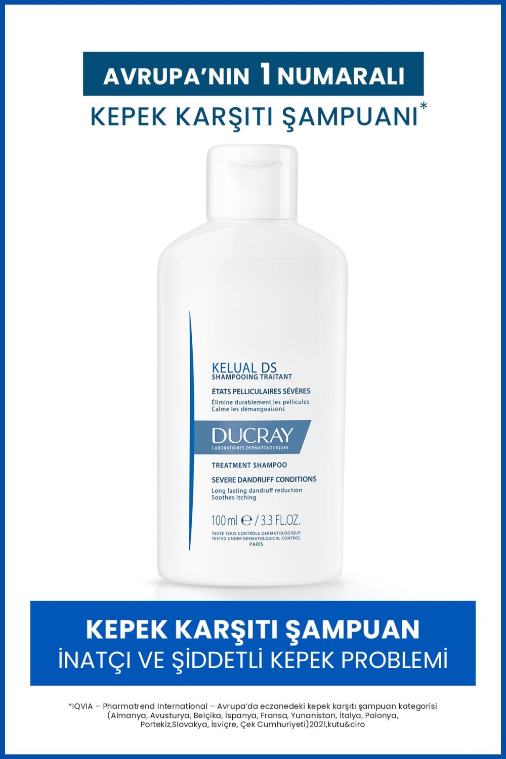 Ducray Kelual DS Şampuan İnatçı ve Şiddetli Kepek Karşıtı Şampuan 100ml - 1