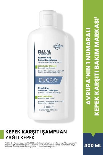 Ducray Kelual Squanorm Normal ve Yağlı Saçlar İçin Kepek Karşıtı Şampuan 400 ml - 1