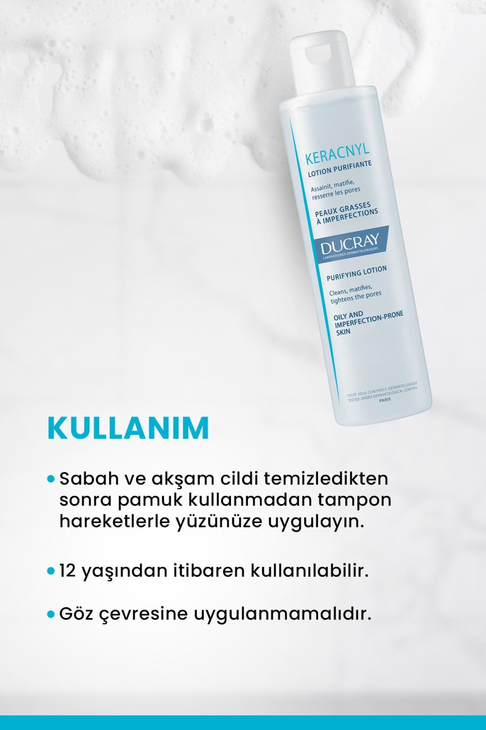 Ducray Keracnyl Tonik Yağlı ve Akneye Eğilimli Ciltler İçin Tonik 200ml - 3