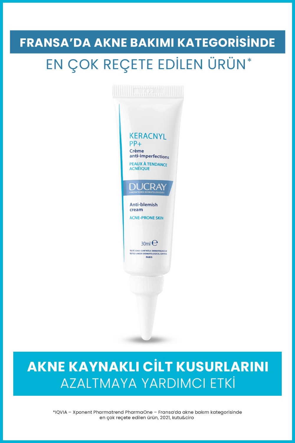 Ducray Keracnyl PP+ Krem Yağlı ve Akneye Eğilimli Ciltler İçin Bakım Kremi 30ml - 1