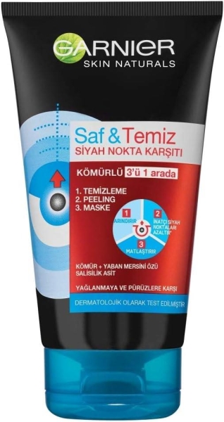 Garnier Saf & Temiz Kömürlü 3ü 1 arada 150 ml - 1