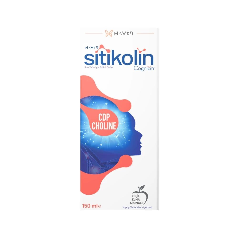 Haver Sitikolin Cognizin 150 ml Yeşil Elma Aromalı Sıvı Takviye Edici Gıda - 1