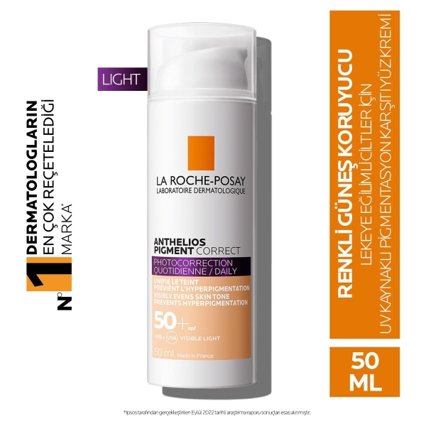 La Roche-Posay Anthelios Pigment Correct Light Spf 50 50 ml Renkli Güneş Kremi - 1