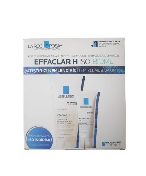 La Roche Posay Effaclar H Iso-Biome Yatıştırıcı Nemlendirirci Temizleme ve Bakım Kiti - 1