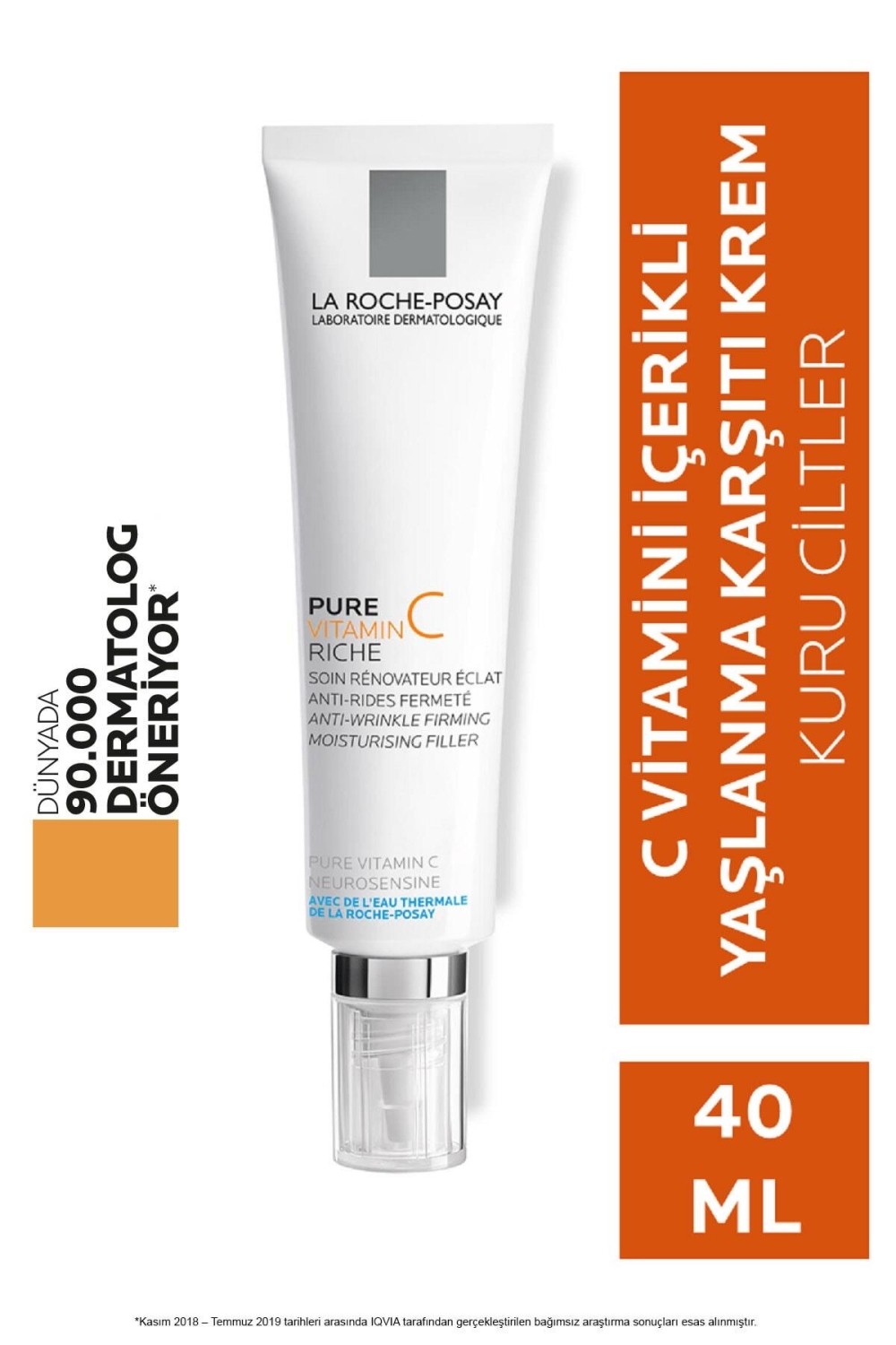 La Roche Posay Redermic C PS Kuru Ciltler İçin Yaşlanma Karşıtı Krem 40 ml - 1