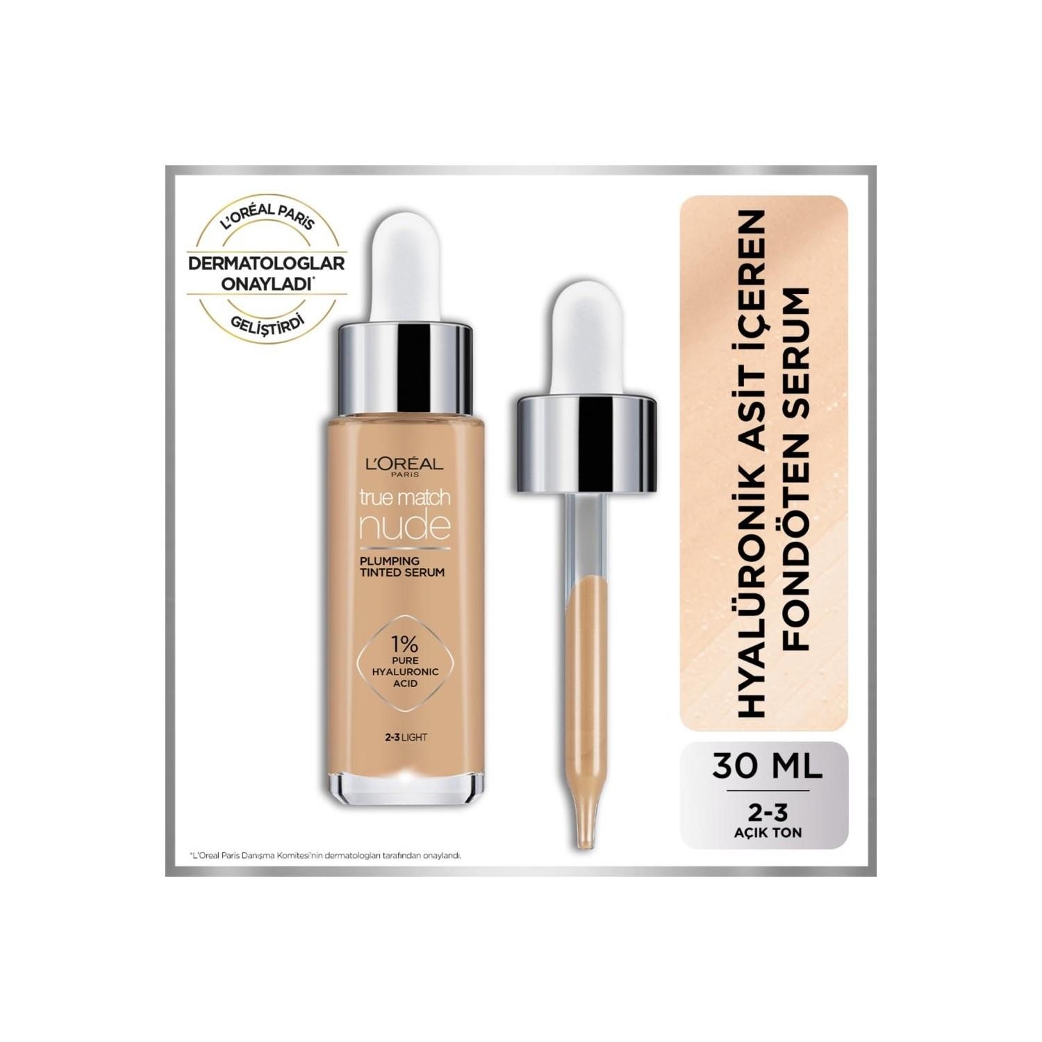 Loreal Paris True Match Nude Plumping Tinted Serum 2-3 Light - 2