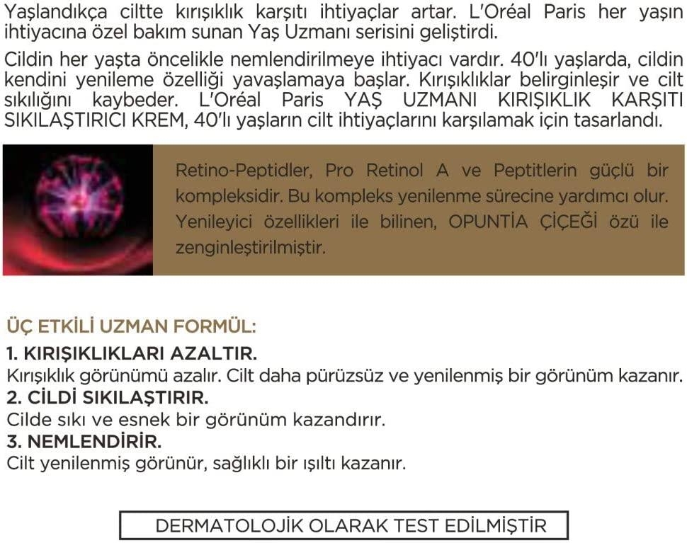 Loreal Paris Yaş Uzmanı 40+ Kırışıklık Karşıtı Sıkılaştırıcı Gece Kremi 50 ml - 4