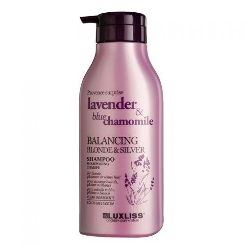Luxliss Lavender Blue Chamomile Balancing Blonde Silver Shampoo 500 ml - 1