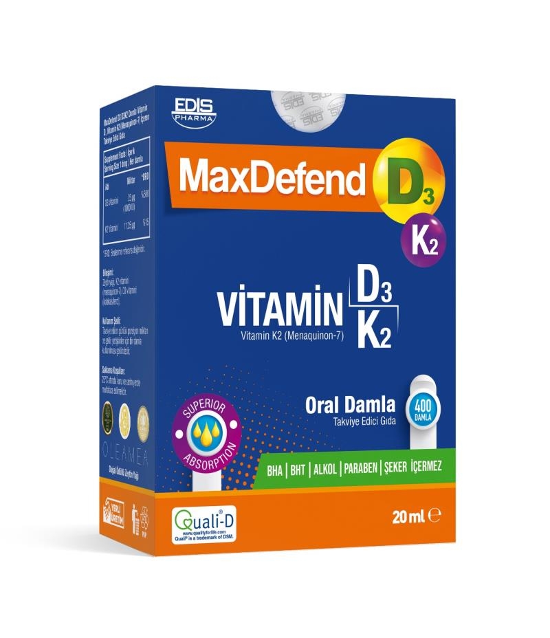 Maxdefend D3 K2 Oral Damla 20 ml - 1