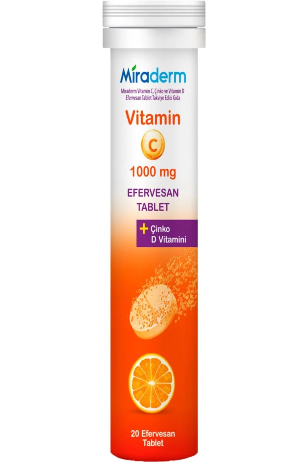 Miraderm Vitamin C 1000 mg Efervesan 20 Tablet - 1