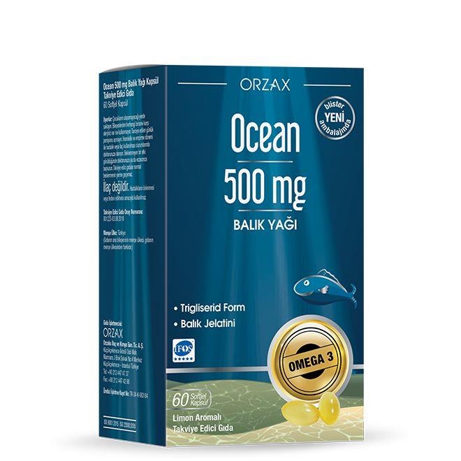 Ocean 500 mg Saf Balık Yağı 60 Kapsül 4 Adet - 1