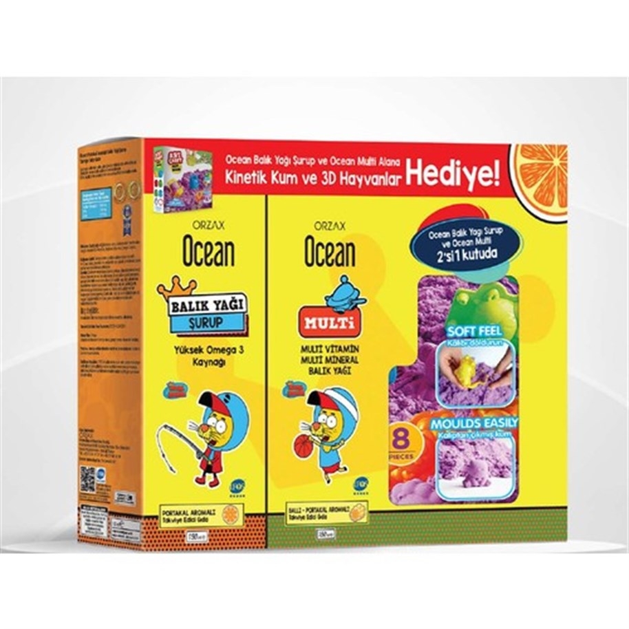 Ocean Balık Yağı Şurup 150ml + Multi Şurup 150ml Alana Kinetik Kum Hediye - 1