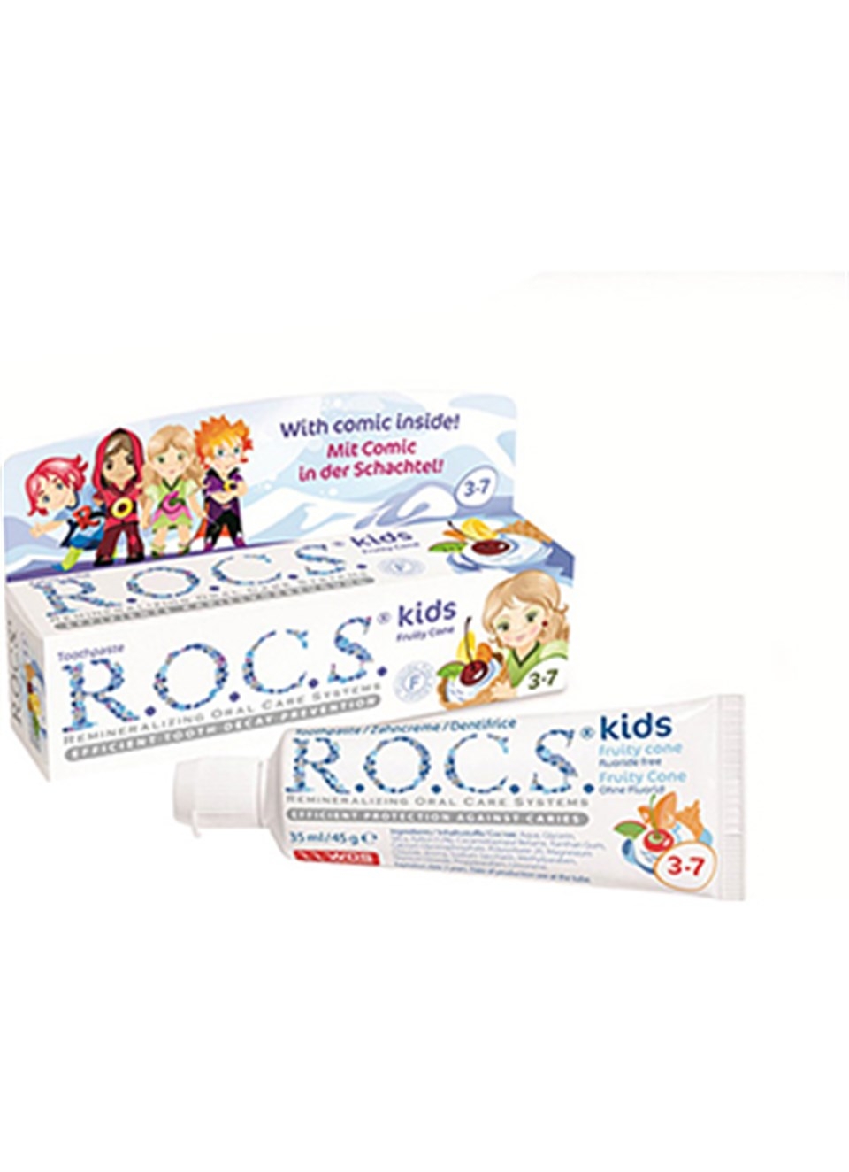 ROCS Kids 44015 Yaş Floridsiz Diş Macunu / Meyve Külahı - 1