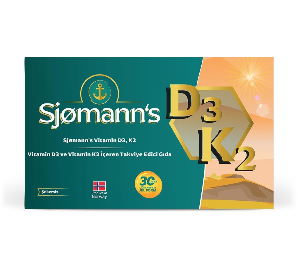 Sjomanns Vitamin D3, K2 Çiğnenebilir Jel Form - 1