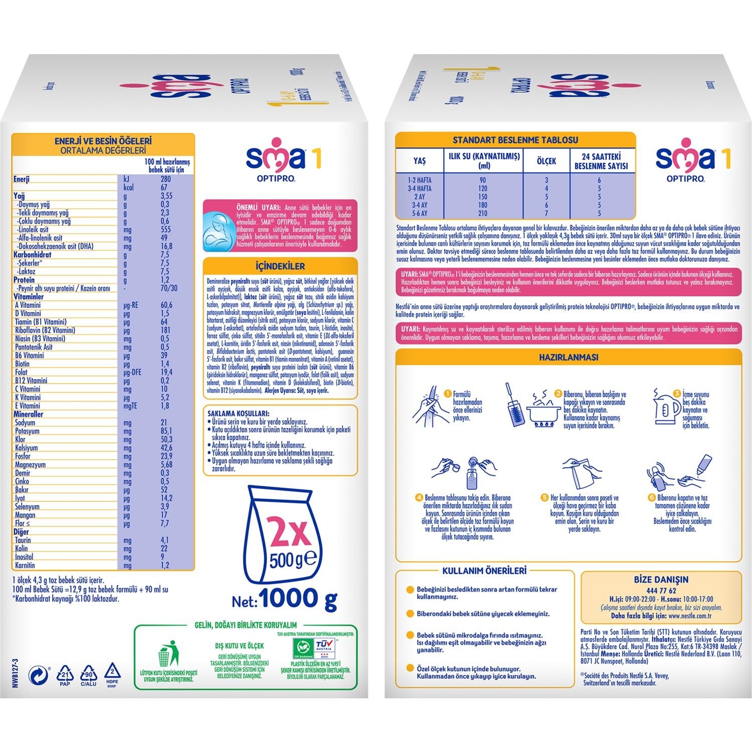 SMA Optipro 1 Probiyotik Bebek Sütü 1000 gr - 5