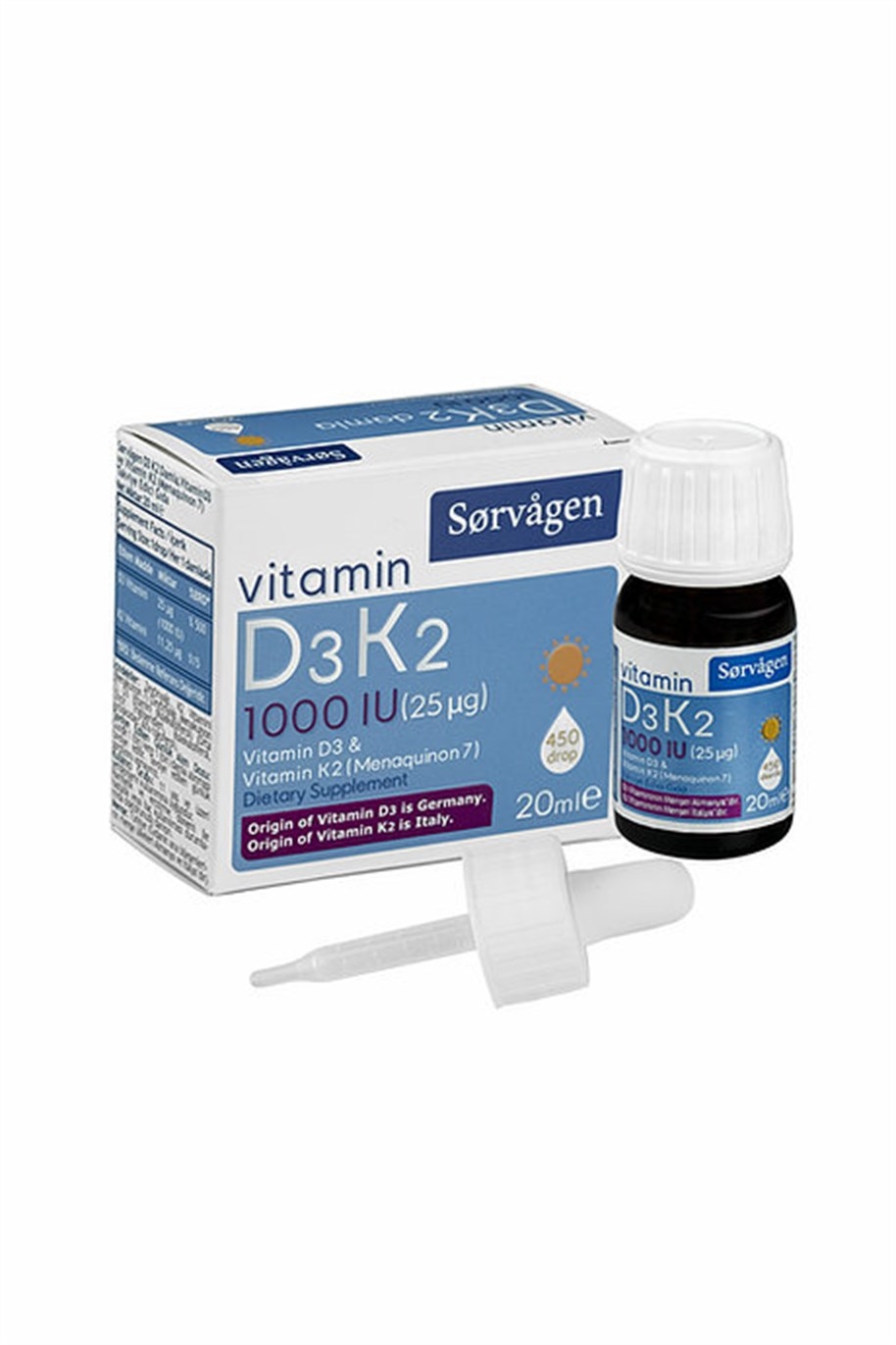 Sorvagen Vitamin D3k2 Damla 20 Ml - 1