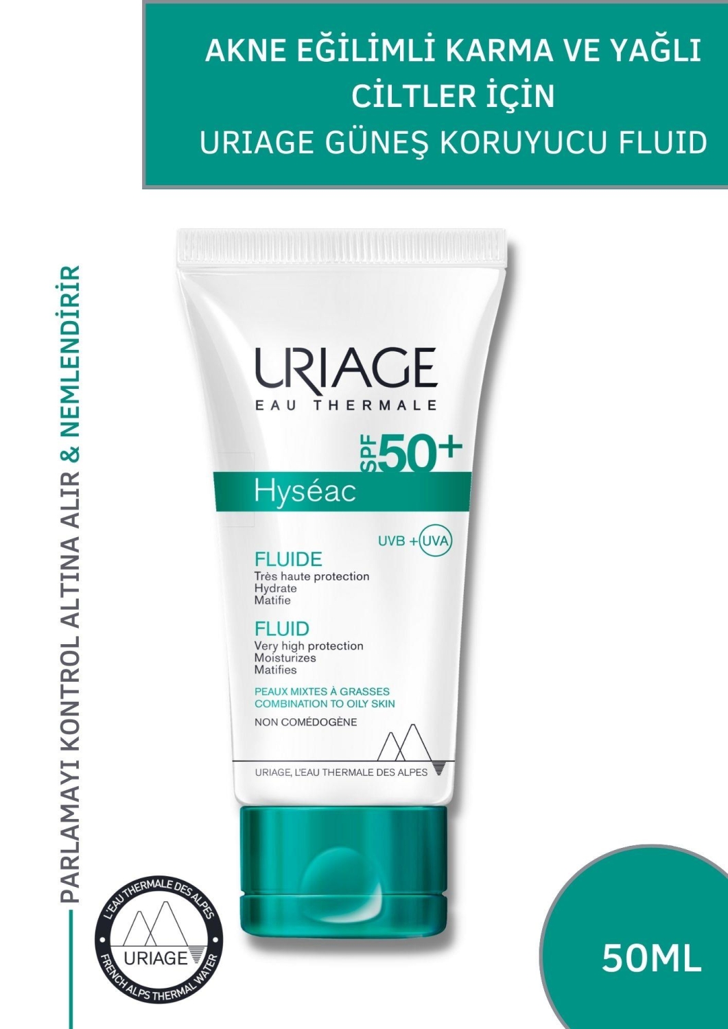 Uriage Hyseac SPF50+ Fluide 50ml - 2