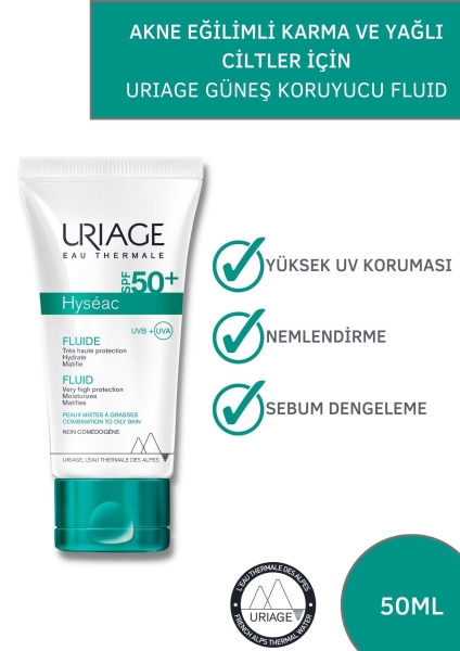 Uriage Hyseac SPF50+ Fluide 50ml - 3