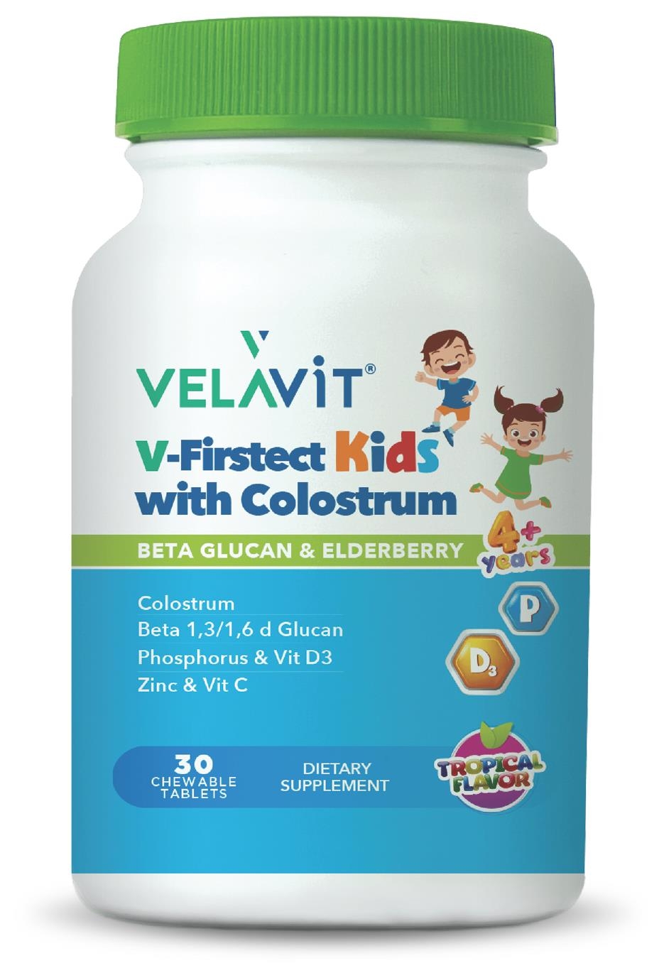 Velavit V-Firstect Kids with Colostrum 30 Çiğneme Tableti - 1