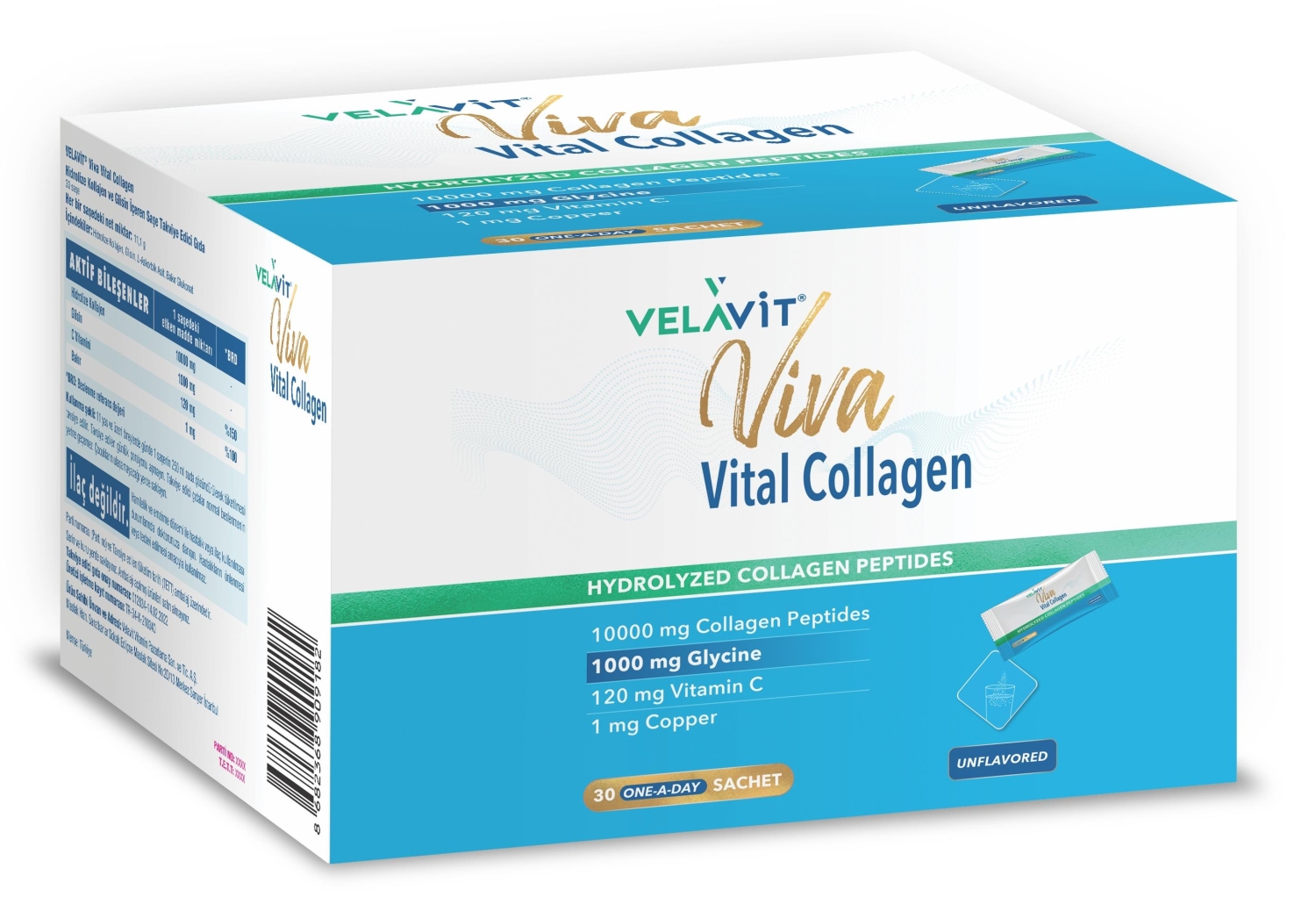 Velavit Viva Vital Collagen Toz Takviye Edici Gıda 30 Saşe - 1