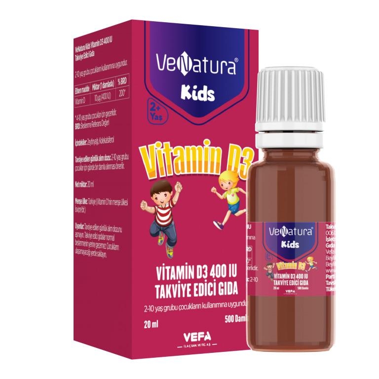 Venatura Kids Vitamin D3 400 IU 20 ml 500 Damla - 1