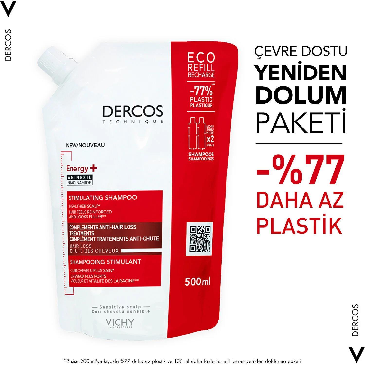 Vichy Dercos Energisant Saç Dökülmesine Karşı Şamp 500 ml - 2