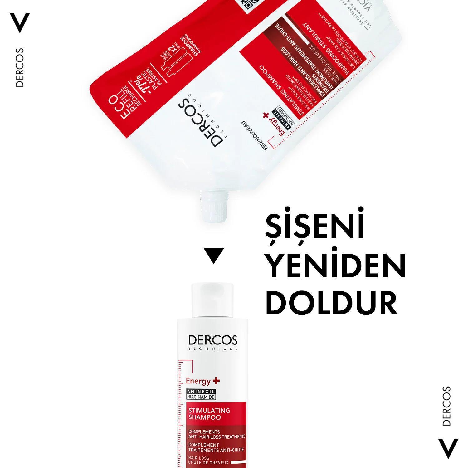 Vichy Dercos Energisant Saç Dökülmesine Karşı Şamp 500 ml - 3