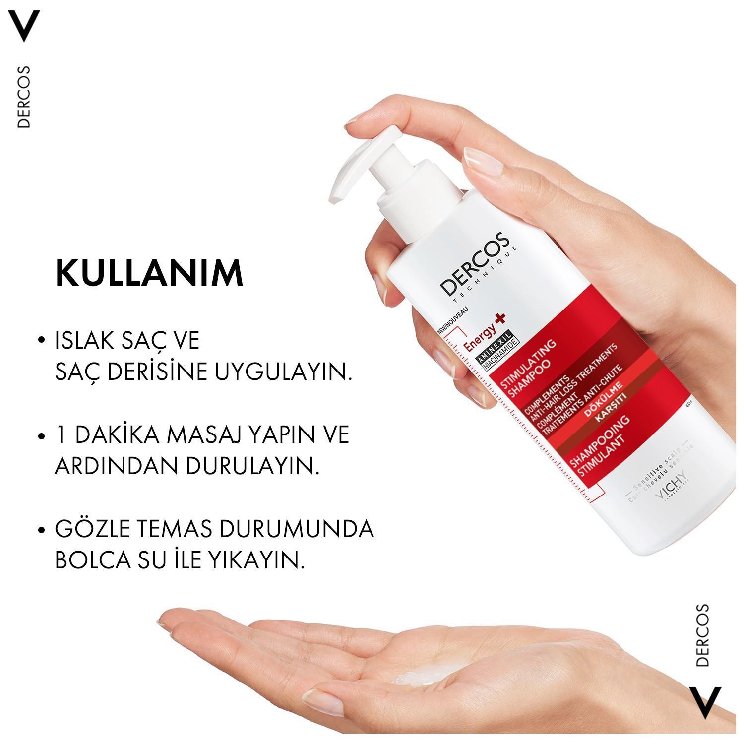 Vichy Dercos Energising Saç Dökülmesine Karşı Şampuan 400 ml - 3