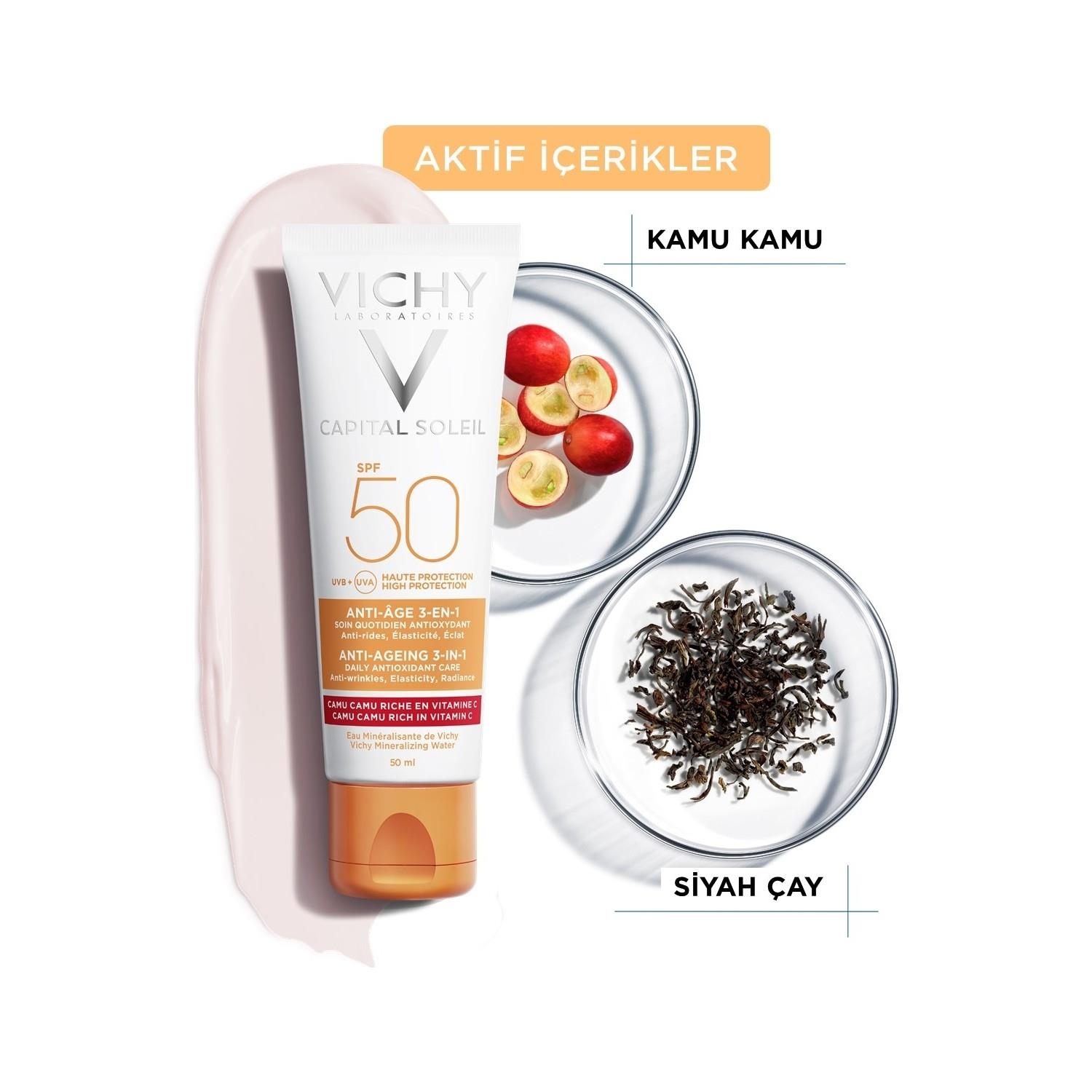 Vichy Ideal Soleil Anti-Age Spf 50+ 50 ml Yaşlanma Karşıtı Güneş Kremi - 1