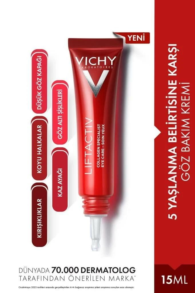 Vichy Liftactive Collagen Specialist Yaşlanma Belirtilerine Karşı Göz Bakım Kremi 15 ml - 1