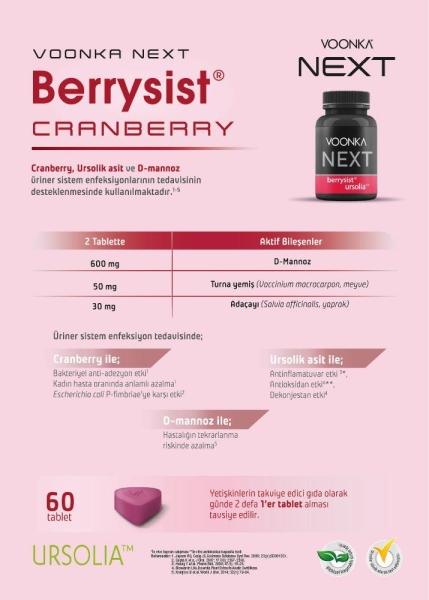 Voonka Next Berrysist Cranberry Ursolia 60 Tablet - 3